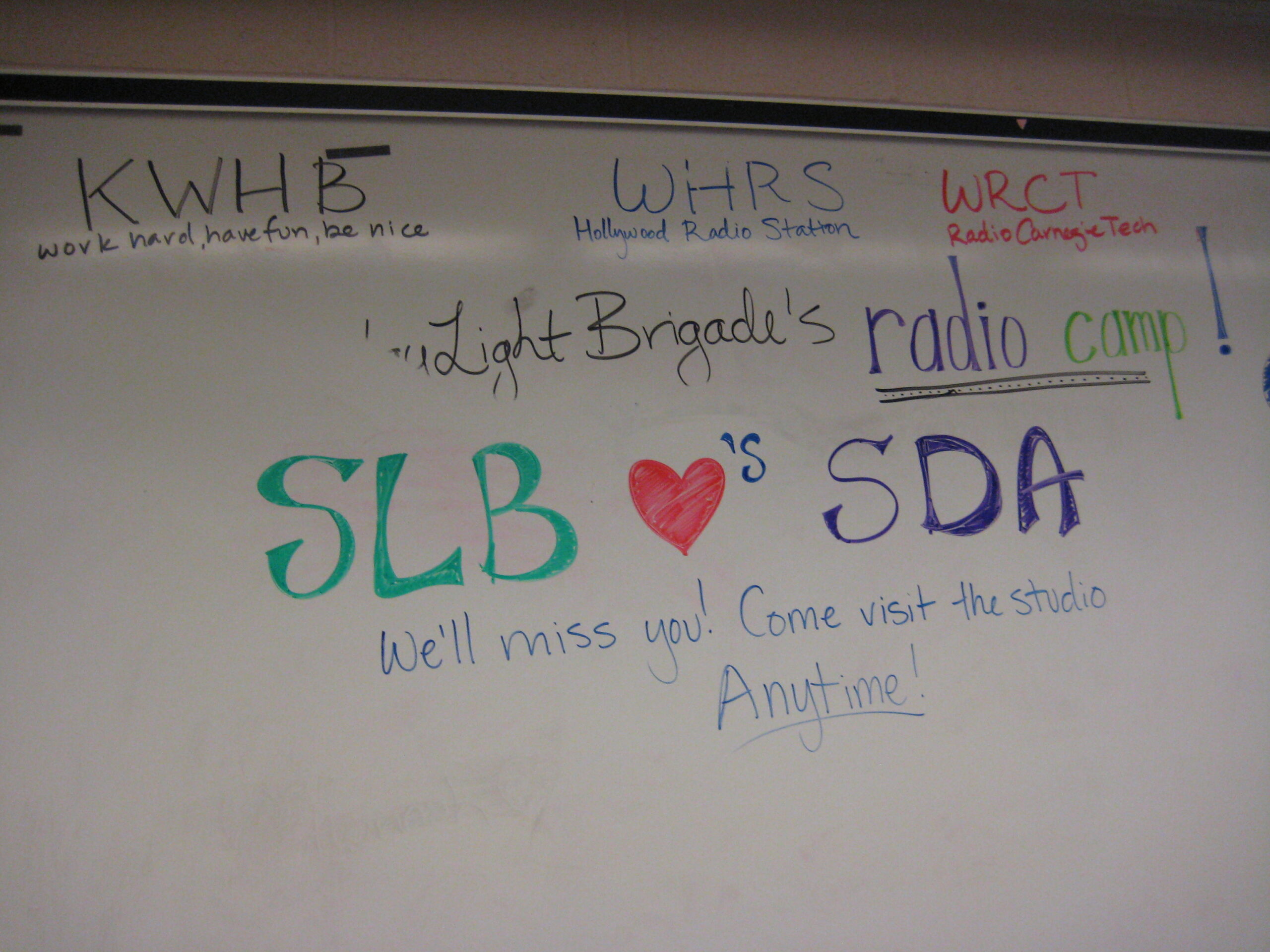 Multicolored text on a whiteboard of SDA thanking SLB