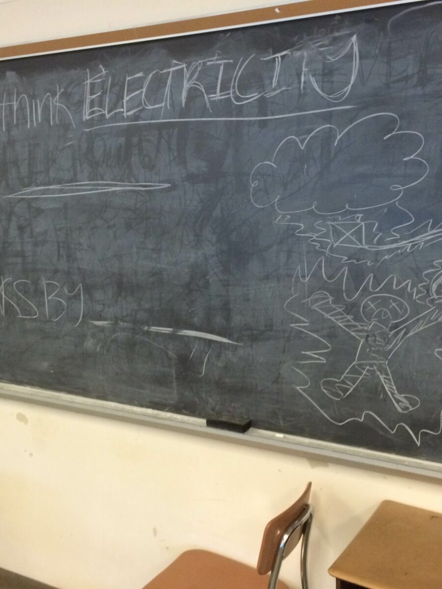 IMG_1514 A chalkboard describing electricity in a classroom