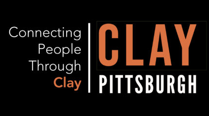 Graphic of the text "Connecting People Through Clay" and "CLAY PITTSBURGH