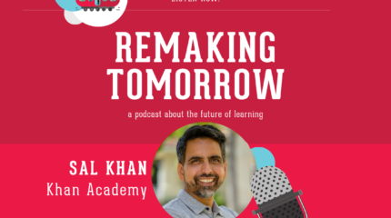 Graphic featuring a man with an illustrated microphone