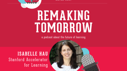 Graphic featuring an adult with an illustrated microphone