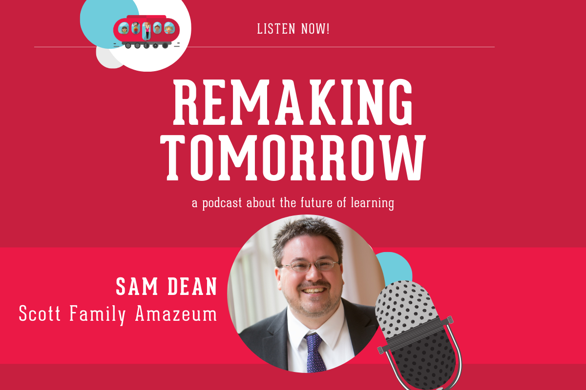 Graphic featuring an adult with an illustrated microphone