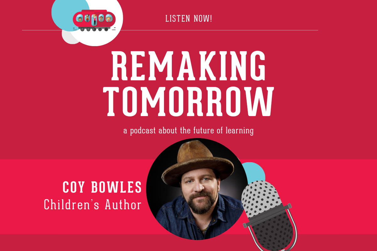 Graphic featuring an adult with an illustrated microphone