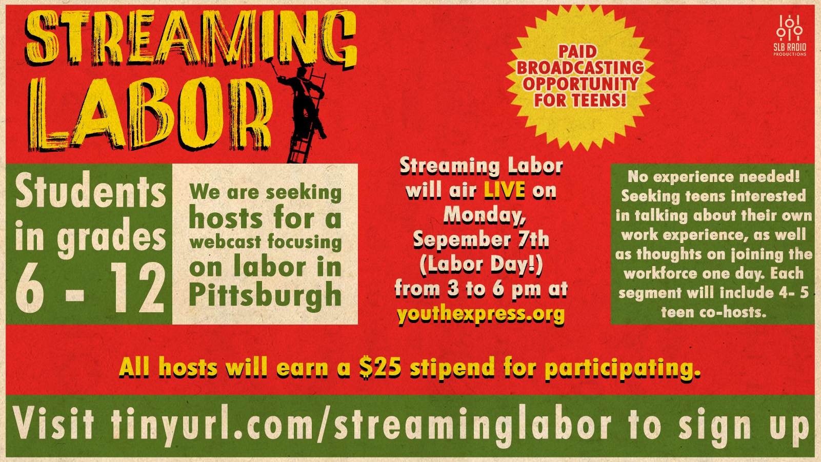 Text advertising SLB's Streaming Labor event