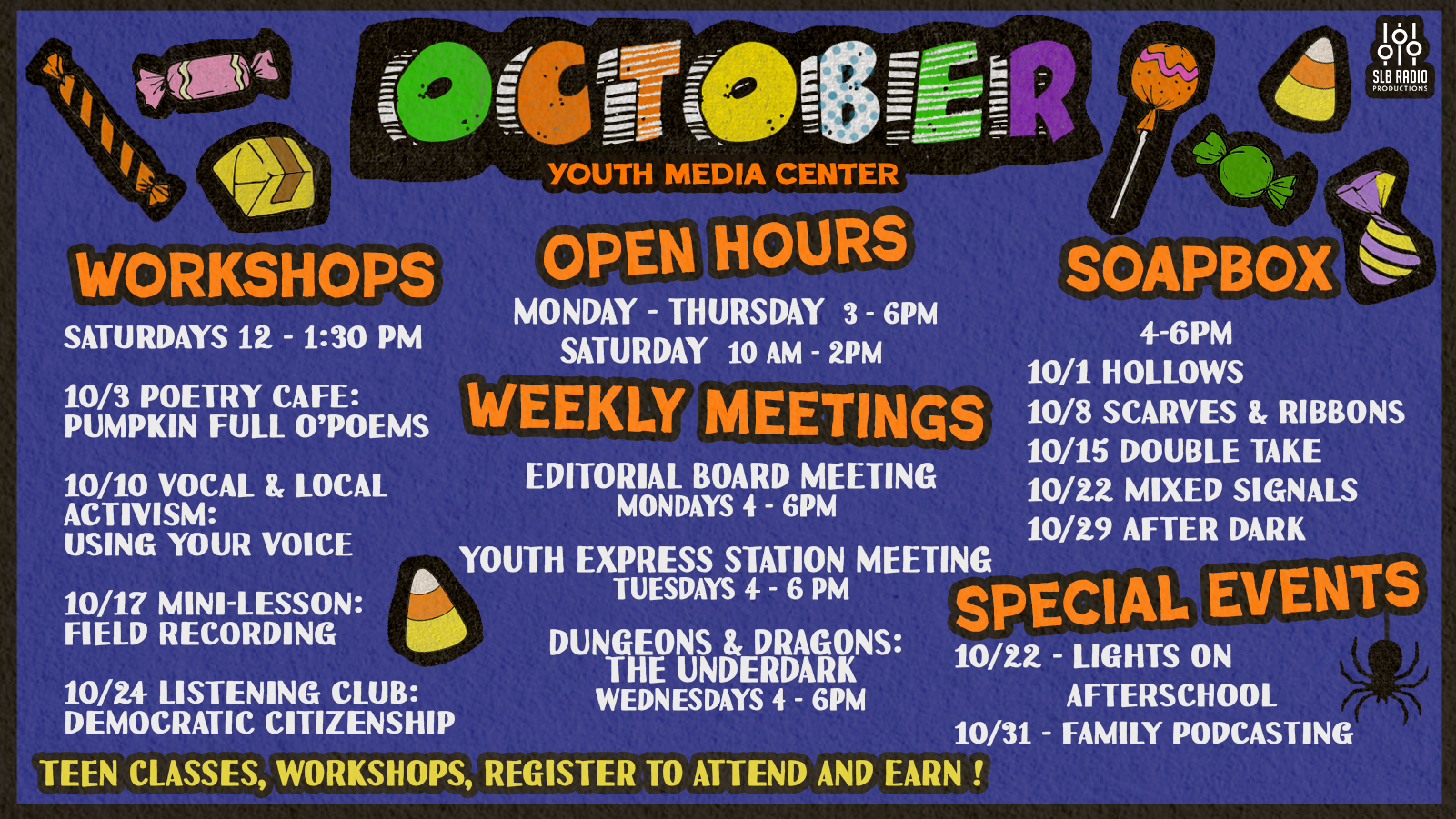 October YMC Schedule Graphic